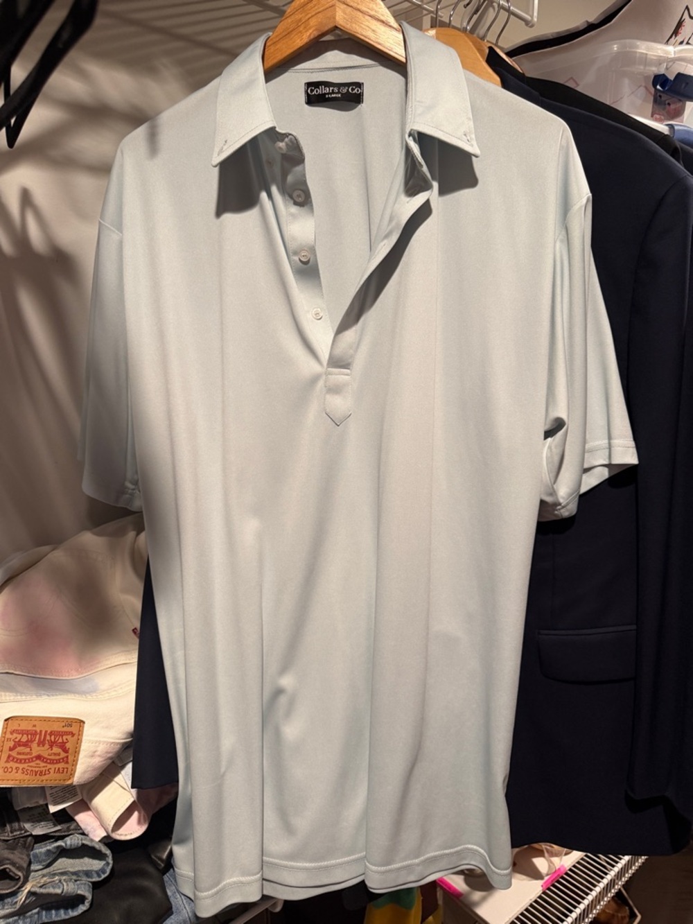 Collars & Co. Men's Light Blue Polo Shirt